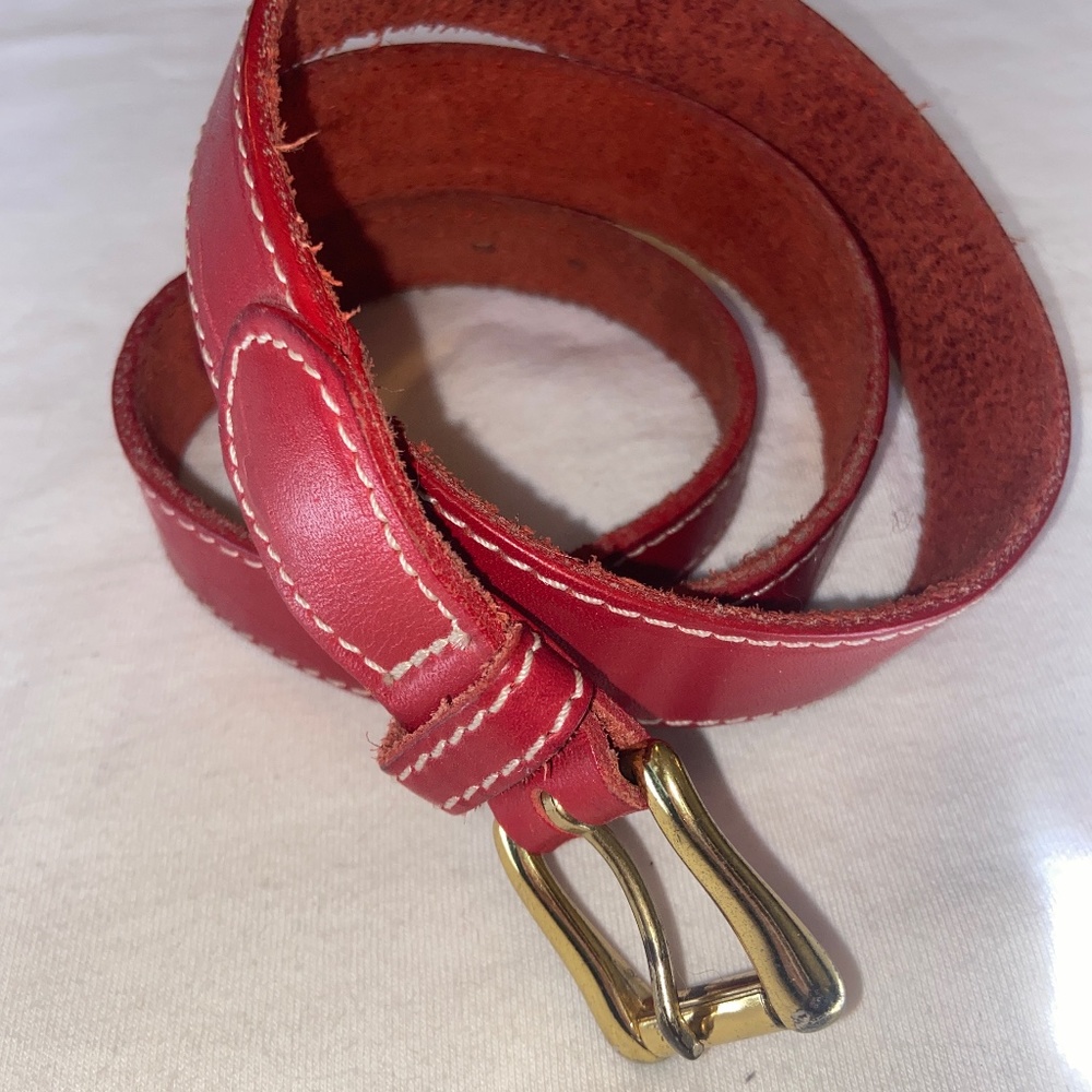Red leather belt